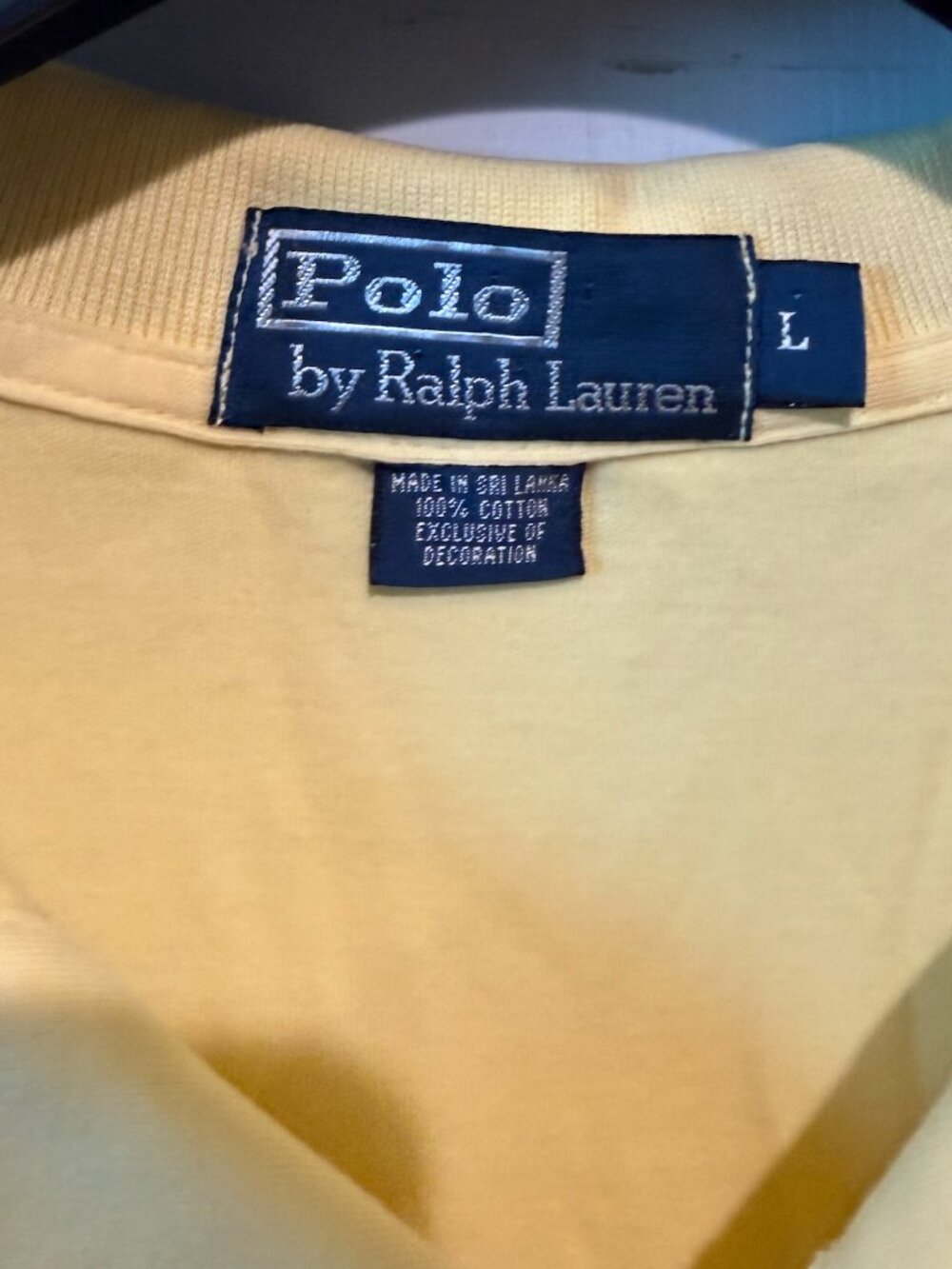 Lot of 3 VINTAGE Polo Ralph Lauren Polo Shirts Men's Large Black Yellow Purple - Picture 12 of 14